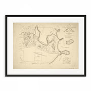 Vintage 1906 Map Print of Coffs Harbour, NSW - Surf's Up with Curat'd Walls | Classic Coastal Artwork | Black Frame