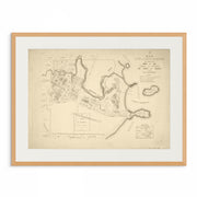 Vintage 1906 Map Print of Coffs Harbour, NSW - Surf's Up with Curat'd Walls | Classic Coastal Artwork | Oak Frame