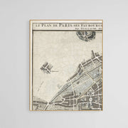 From Paris With Love: Vintage Map Split into 6 Print Gallery Wall Set - Elegant Black and White Art Image 1 from Curat'd Walls