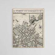 From Paris With Love: Vintage Map Split into 6 Print Gallery Wall Set - Elegant Black and White Art Image 3 from Curat'd Walls