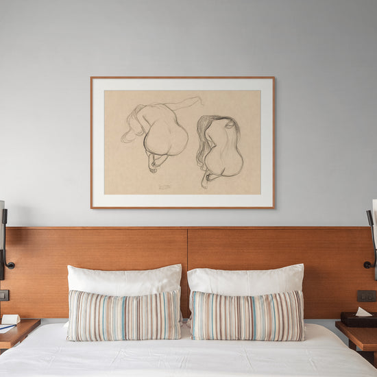 Graceful Allure: Vintage Female Nude Sketch Print - Elegant Artwork from Curat'd Walls