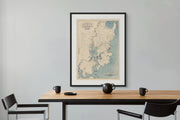 AVOCA Adventure: Vintage Central Coast Town Map from the 1950s Black Frame