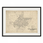 Explore Bathurst's past with our vintage map of the city from 1911 art print by Curat'd Walls, capturing the charm and history of this iconic Australian city black frame.