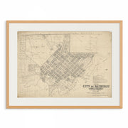 Explore Bathurst's past with our vintage map of the city from 1911 art print by Curat'd Walls, capturing the charm and history of this iconic Australian city Oak Frame