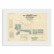 BRUNSWICK: Blast from the Past - Brunswick Estate 1905 Plan of Subdivision white frame from Curat'd Walls