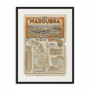 MAROUBRA: Maroubra Coastal Charm - Vintage Real Estate Ad Print 1922  black frame from Curat'd Walls