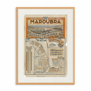 MAROUBRA: Maroubra Coastal Charm - Vintage Real Estate Ad Print 1922 oak frame from Curat'd Walls