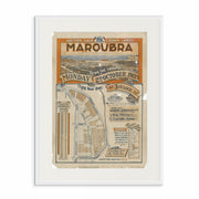 MAROUBRA: Maroubra Coastal Charm - Vintage Real Estate Ad Print 1922 white frame from Curat'd Walls