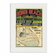 Vintage Bondi Beach land subdivision real estate ad white frame, 1924 by curat'd walls