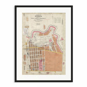 1954 Historic Map Print of Echuca Township - Vintage Echuca Artwork from Curat'd Walls | Classic Australian Map for Home Decor | Black Frame