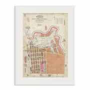 1954 Historic Map Print of Echuca Township - Vintage Echuca Artwork from Curat'd Walls | Classic Australian Map for Home Decor | White Frame