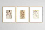 Sepia Tone Nude Series Gallery Wall: Collection of 9 Prints - Timeless Artwork Line 2 from Curat'd Walls