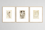 Sepia Tone Nude Series Gallery Wall: Collection of 9 Prints - Timeless Artwork Line 3 from Curat'd Walls