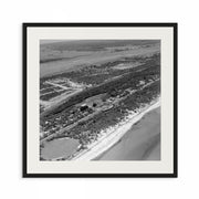 1950s Aerial Photo Set of Carrum, Melbourne | Sky High Nostalgia Vintage Black and White Prints | Curat'd Walls Exclusive | Classic Beach House Decor | Black Frame